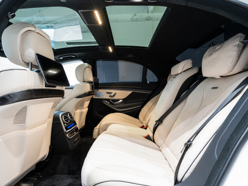 AMG Sクラス S63 4MATIC+ long AMGダイナミック&ショーファー&レーダーPKG 後期モデル 左H MEコネ ポーセレン革 パノラマSR ナビTV フルセグ CarPlay HUD ベンチレーター リアエンタ 社外マフラー 2年保証付