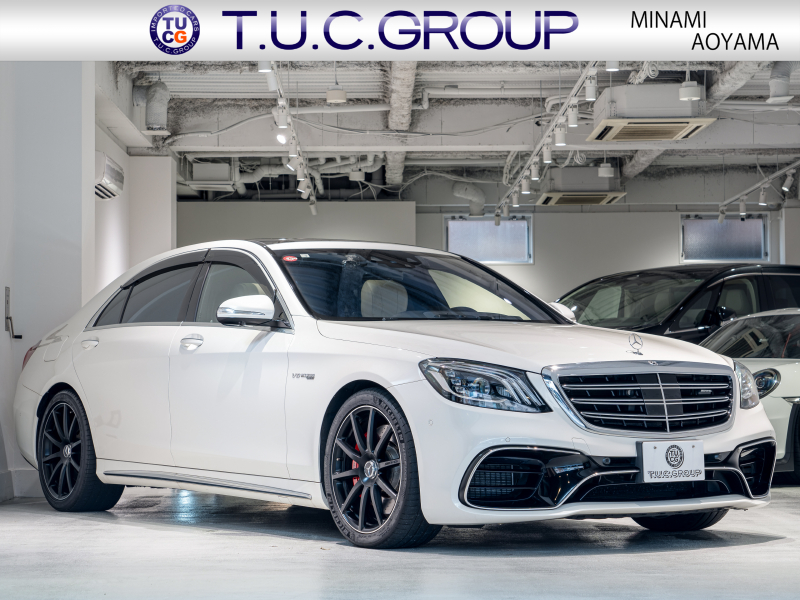 AMG Sクラス S63 4MATIC+ long AMGダイナミック&ショーファー&レーダーPKG 後期モデル 左H MEコネ ポーセレン革 パノラマSR ナビTV フルセグ CarPlay HUD ベンチレーター リアエンタ 社外マフラー 2年保証付