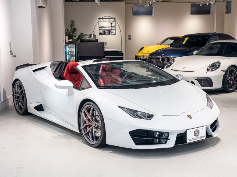 ランボルギーニ ウラカン Spyder LP580-2　正規D車 Bianco Icarus ﾌﾛﾝﾄﾘﾌﾀｰ ﾌﾙ電動ｼｰﾄ Q-citura 純正ﾅﾋﾞ ﾘｱｶﾒﾗ ﾏｸﾞﾈﾄﾚｵﾛｼﾞｶﾙｻｽ NOVITECｻｽ ｽﾎﾟｰﾂｴｷｿﾞｰｽﾄ 鍛造20AW