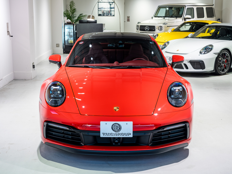 ポルシェ 911(Type992) ｶﾚﾗ4S ｽﾎﾟｰﾂｸﾛﾉPKG　正規D車 左H Fﾘﾌﾄ PDCC ｴﾝﾄﾘｰD ﾌﾙﾚｻﾞｰｲﾝﾃﾘｱ ﾎﾞﾙﾄﾞｰﾚｯﾄﾞ革 軽量ｶｰﾎﾞﾝﾙｰﾌ 純正PCMﾅﾋﾞ CarPlay ACC ｻﾗｳﾝﾄﾞｶﾒﾗ ｶﾚﾗS20/21AW　2年保証