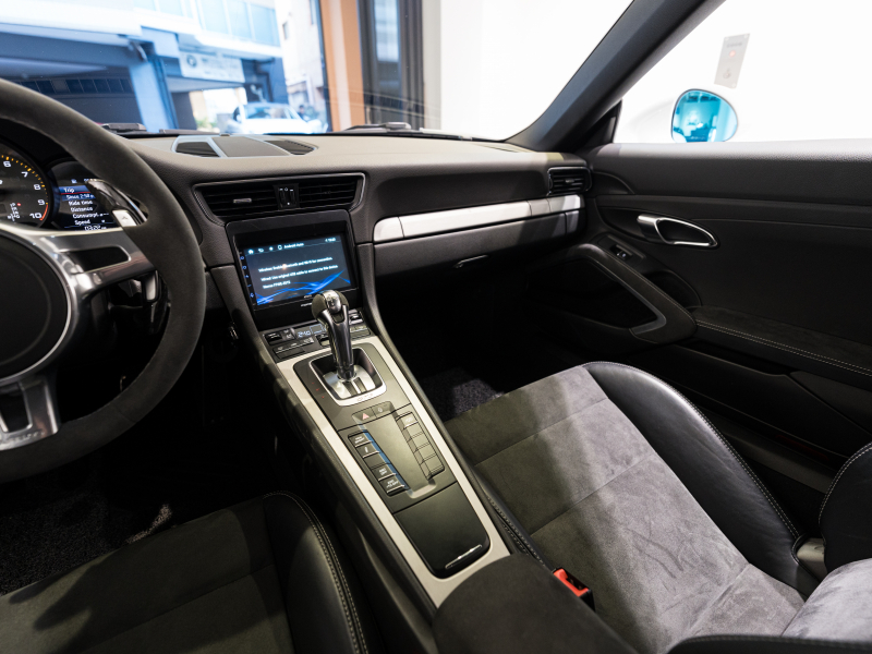 ポルシェ 911(Type991.1) GT3 PDK　2015年ﾓﾃﾞﾙ 並行輸入 左H 4wayｽﾎﾟｰﾂｼｰﾄ ﾃﾞｨｽﾌﾟﾚｲｵｰﾃﾞｨｵ Bｶﾒﾗ ｶｽﾀﾑﾍｯﾄﾞﾗｲﾄ Shark Werks Track Exhaust ASRﾊﾞﾙﾌﾞｺﾝﾄﾛｰﾗｰ 純正20AW