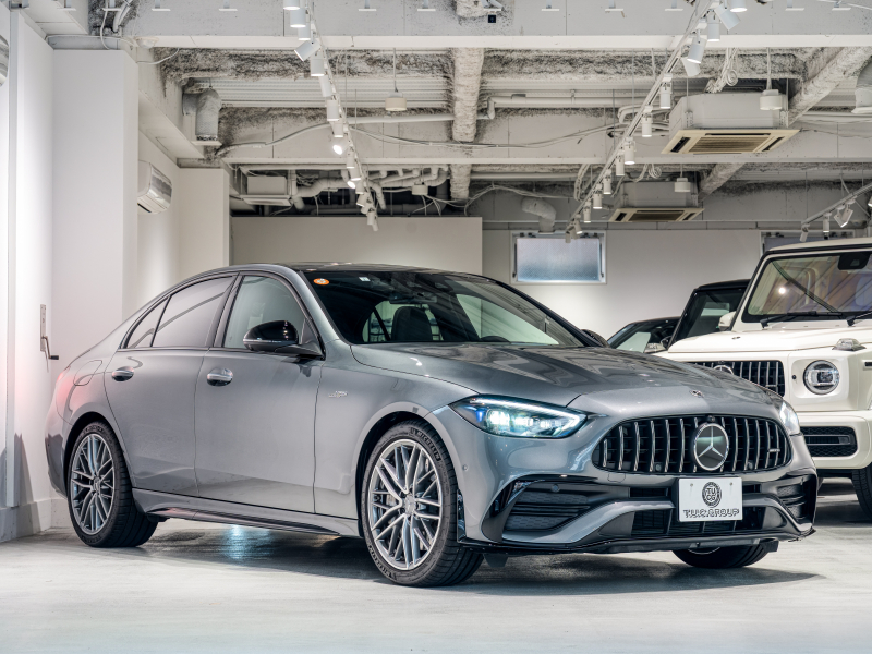 AMG Cクラス C43 4MATIC　現行ﾓﾃﾞﾙ 左H 1ｵｰﾅｰ ｼｴﾅﾌﾞﾗｳﾝﾚｻﾞｰ ｼｰﾄﾋｰﾀｰ ﾍﾞﾝﾁﾚｰﾀｰ ﾊﾟﾉﾗﾏSR 純正ARﾅﾋﾞ Burmester3D 純正19AW　新車保証継承可