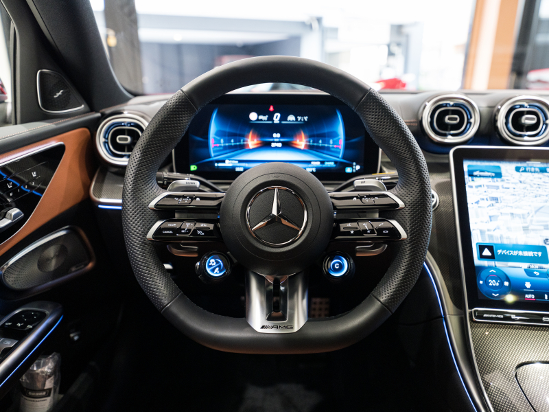 AMG Cクラス C43 4MATIC　現行ﾓﾃﾞﾙ 左H 1ｵｰﾅｰ ｼｴﾅﾌﾞﾗｳﾝﾚｻﾞｰ ｼｰﾄﾋｰﾀｰ ﾍﾞﾝﾁﾚｰﾀｰ ﾊﾟﾉﾗﾏSR 純正ARﾅﾋﾞ Burmester3D 純正19AW　新車保証継承可