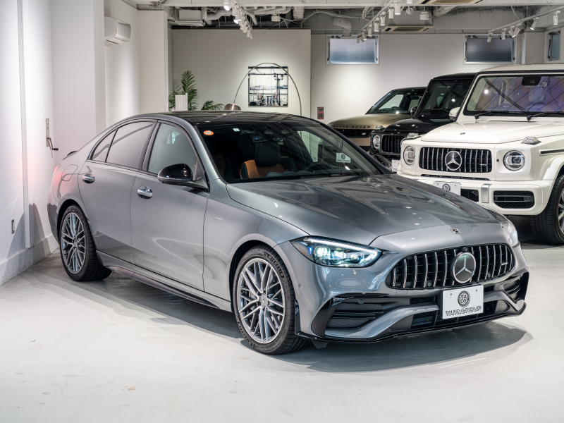 AMG Cクラス C43 4MATIC　現行ﾓﾃﾞﾙ 左H 1ｵｰﾅｰ ｼｴﾅﾌﾞﾗｳﾝﾚｻﾞｰ ｼｰﾄﾋｰﾀｰ ﾍﾞﾝﾁﾚｰﾀｰ ﾊﾟﾉﾗﾏSR 純正ARﾅﾋﾞ Burmester3D 純正19AW　新車保証継承可