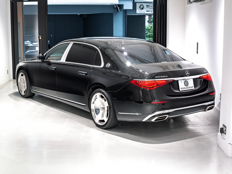 メルセデスマイバッハ Sクラス S580 4MATIC ファーストクラス&ドライバーズPKG 正規D車 1オーナー 4人乗り 黒革 パノラマSR リアアクスル MBUX AR Burmester ARヘッドアップ 専用20インチAW