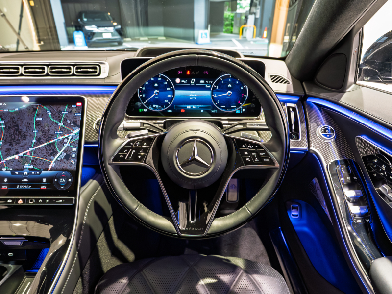 メルセデスマイバッハ Sクラス S580 4MATIC ファーストクラス&ドライバーズPKG 正規D車 1オーナー 4人乗り 黒革 パノラマSR リアアクスル MBUX AR Burmester ARヘッドアップ 専用20インチAW