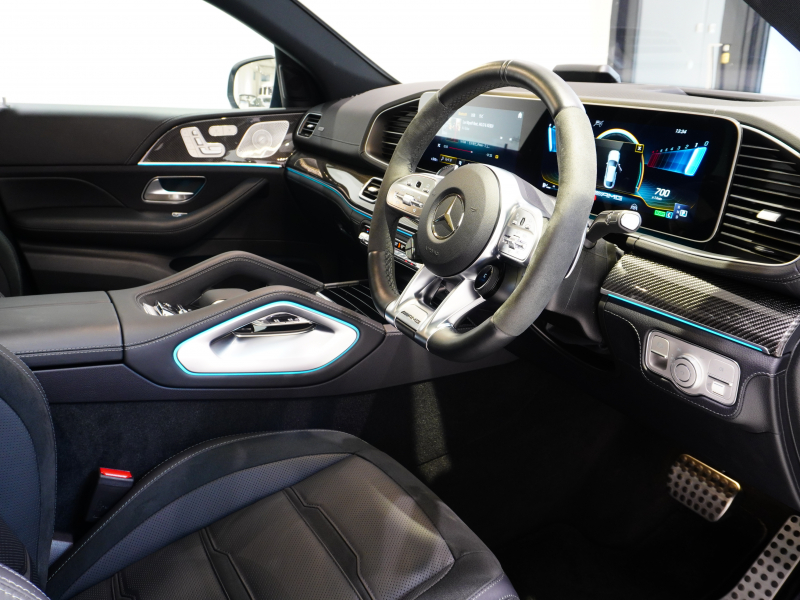 AMG GLE 53 4MATIC+ Coupe　正規D車 ﾚｰﾀﾞｰｾｰﾌﾃｨ 黒革ｼｰﾄ ﾋｰﾀｰ&ﾍﾞﾝﾁﾚｰﾀｰ ﾊﾟﾉﾗﾏｻﾝﾙｰﾌ MBUXﾅﾋﾞ 360ｶﾒﾗ Burmester ﾍｯﾄﾞｱｯﾌﾟﾃﾞｨｽﾌﾟﾚｲ ACTIVE RIDE CONTROL AMG21ｲﾝﾁAW