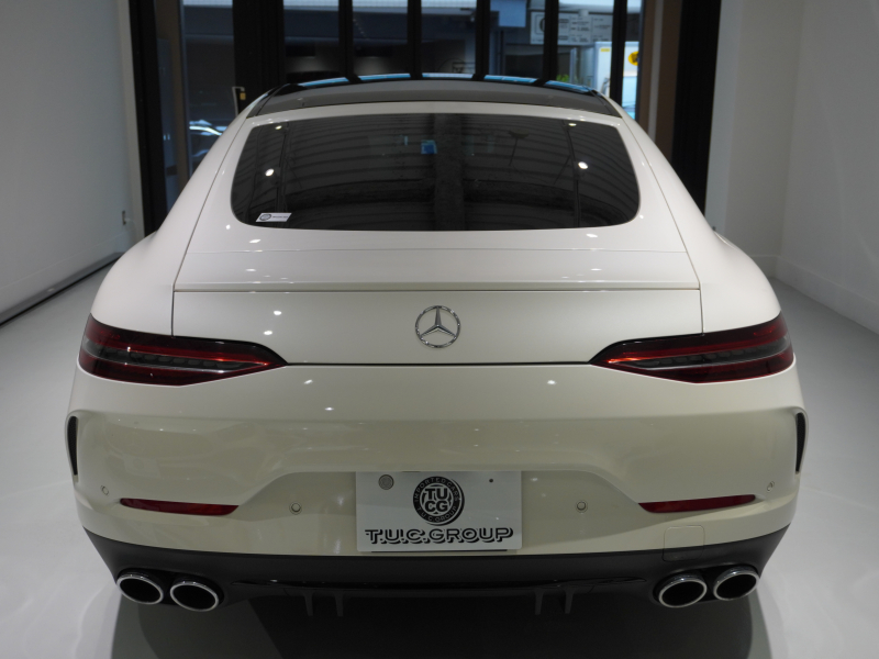 AMG GT 4ドアクーペ GT43 4MATIC+ AMG RIDE CONTROL+ PKG 1オーナー 右H Meコネクト HUD Pスタ 黒革 パノラマSR MBUXナビTV ベンチレーター ダイナミックシート ブルメスター ハンズフリーA AIRマチック 新車保証継承可