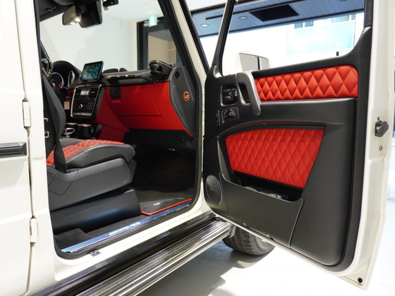 AMG Gクラス G63 designoエクスクルーシブインテリアPKG 571PS キーレス 黒×赤革 ベンチレーター SR 8インチワイドナビTV フルセグ harman/kardon CarPlay AMG20インチAW 2年保証
