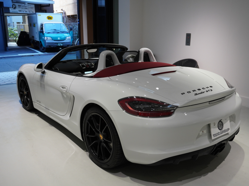 ポルシェ ボクスター GTS ｽﾎﾟｰﾂｸﾛﾉPKG　正規D車 右H 赤幌 有償色 ｺﾝﾋﾞ革 ｼｰﾄﾋｰﾀｰ ﾅﾋﾞTV  PASM ｶﾞｰｽﾞﾚｯﾄﾞﾒｰﾀｰ ｶﾗｰｸﾚｽﾄ20AW ｽﾎﾟｰﾂEX　2年保証付