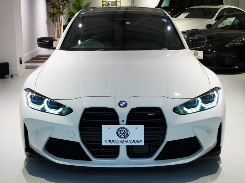 BMW Mシリーズ M3 Competition G80　ACC ﾒﾘﾉﾚｻﾞｰ ﾍﾞﾝﾁﾚｰｼｮﾝ ｶｰﾎﾞﾝﾙｰﾌ 純正ﾅﾋﾞTV harman/kardon 360ｶﾒﾗ LEDﾚｰｻﾞｰ ﾍｯﾄﾞｱｯﾌﾟD OP19/20ｲﾝﾁAW　2年保証