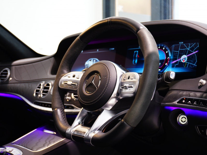 AMG Sクラス S63 long AMGﾀﾞｲﾅﾐｯｸ&ﾚｰﾀﾞｰPKG　後期ﾓﾃﾞﾙ 右H MEｺﾈ 黒革 ﾊﾟﾉﾗﾏSR ﾅﾋﾞTV ﾌﾙｾｸﾞ CarPlay HUD ﾍﾞﾝﾁﾚｰﾀｰ　2年保証付