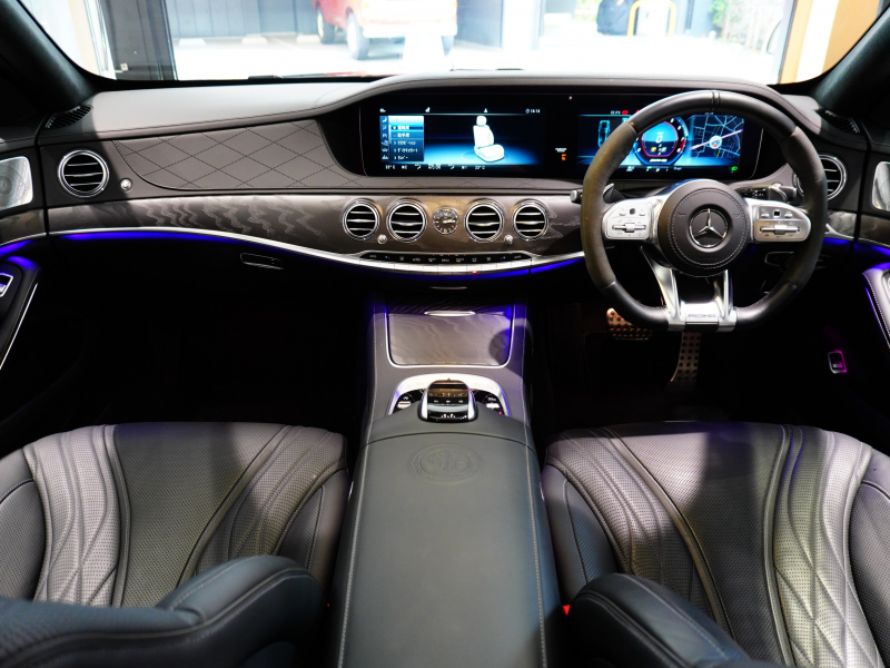 AMG Sクラス S63 long AMGﾀﾞｲﾅﾐｯｸ&ﾚｰﾀﾞｰPKG　後期ﾓﾃﾞﾙ 右H MEｺﾈ 黒革 ﾊﾟﾉﾗﾏSR ﾅﾋﾞTV ﾌﾙｾｸﾞ CarPlay HUD ﾍﾞﾝﾁﾚｰﾀｰ　2年保証付
