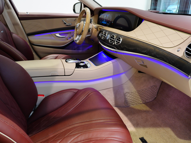 AMG Sクラス S63 4MATIC+ ロング AMGダイナミック&レーダーP 左H ブラウン&ベージュインテリア パノラマR HDDナビTV  エアサス AMG20インチAW 2年保証付