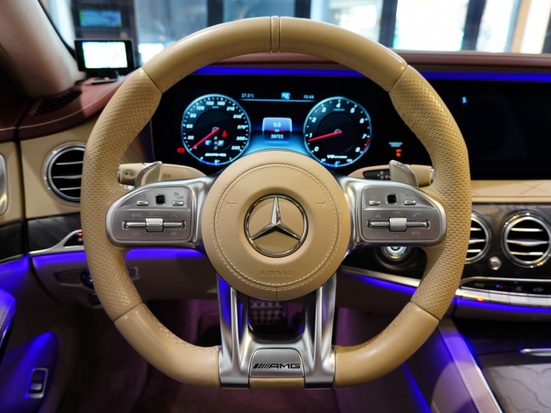 AMG Sクラス S63 4MATIC+ ロング AMGダイナミック&レーダーP 左H ブラウン&ベージュインテリア パノラマR HDDナビTV  エアサス AMG20インチAW 2年保証付