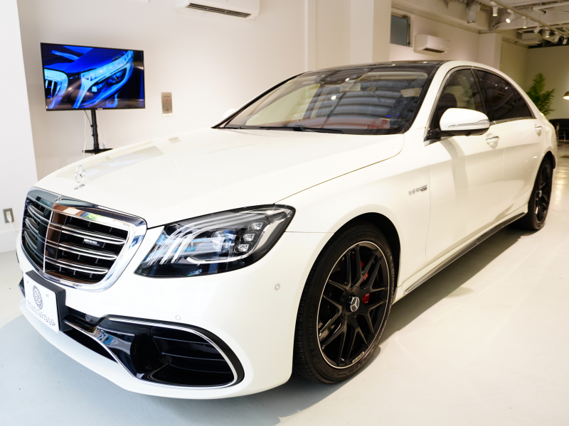 AMG Sクラス S63 4MATIC+ ロング AMGダイナミック&レーダーP 左H ブラウン&ベージュインテリア パノラマR HDDナビTV  エアサス AMG20インチAW 2年保証付