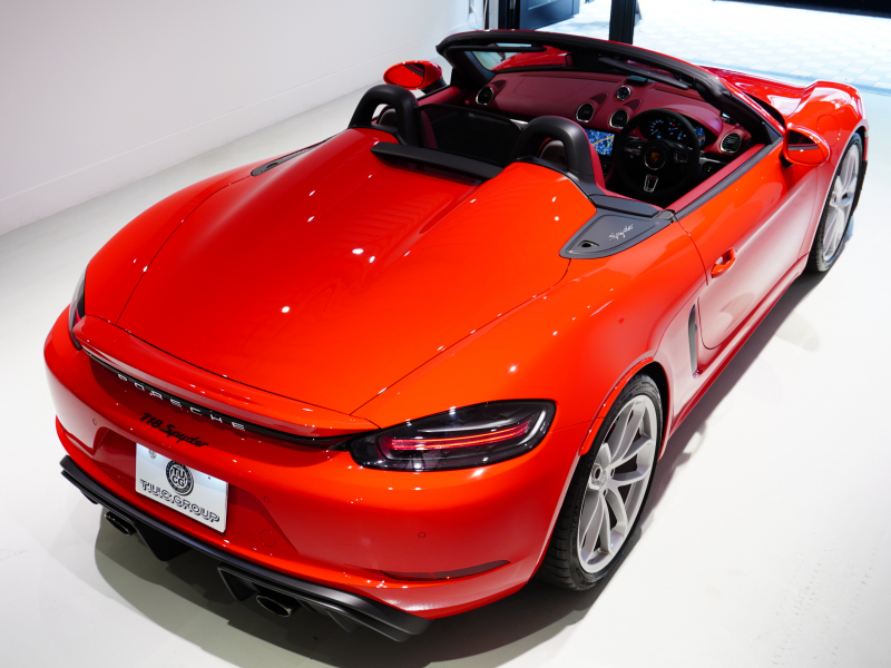 ポルシェ 718スパイダー PDK 正規D車 ｽﾊﾟｲﾀﾞｰｸﾗｼｯｸｲﾝﾃﾘｱ 18Wayｽﾎﾟｰﾂｼｰﾄ PCMﾅﾋﾞ Bｶﾒﾗ PASM ｽﾎﾟｴｸﾞ 20ｲﾝﾁ718ｽﾊﾟｲﾀﾞｰAW 新車保証付