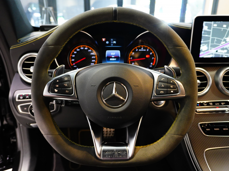 AMG Cクラス C63S クーペ Edition1 レーダーSP 特別仕様車 510ps 左H 専用ナッパシート ナビTV ブルメスター ハンズフリーA パフォーマンスEX パフォーマンスステアリング 専用イエローステッチインテリア 専用19/20AW