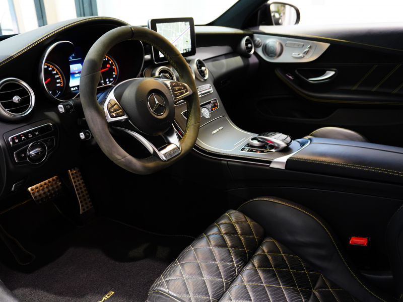 AMG Cクラス C63S クーペ Edition1 レーダーSP 特別仕様車 510ps 左H 専用ナッパシート ナビTV ブルメスター ハンズフリーA パフォーマンスEX パフォーマンスステアリング 専用イエローステッチインテリア 専用19/20AW