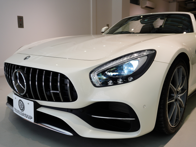 AMG GT ﾛｰﾄﾞｽﾀｰ AMGﾊﾟﾌｫｰﾏﾝｽｼｰﾄPKG　正規D車 ﾍﾞｰｼﾞｭ幌 右H ﾏﾛﾝ革 ｼｰﾄﾋｰﾀｰ&ﾍﾞﾝﾁﾚｰﾀｰ 純正ﾅﾋﾞTV ﾌﾙｾｸﾞ Bｶﾒﾗ ｶｰﾎﾞﾝｽﾃｯﾌﾟ LEDﾗｲﾄ 19/20ｲﾝﾁAW　2年保証