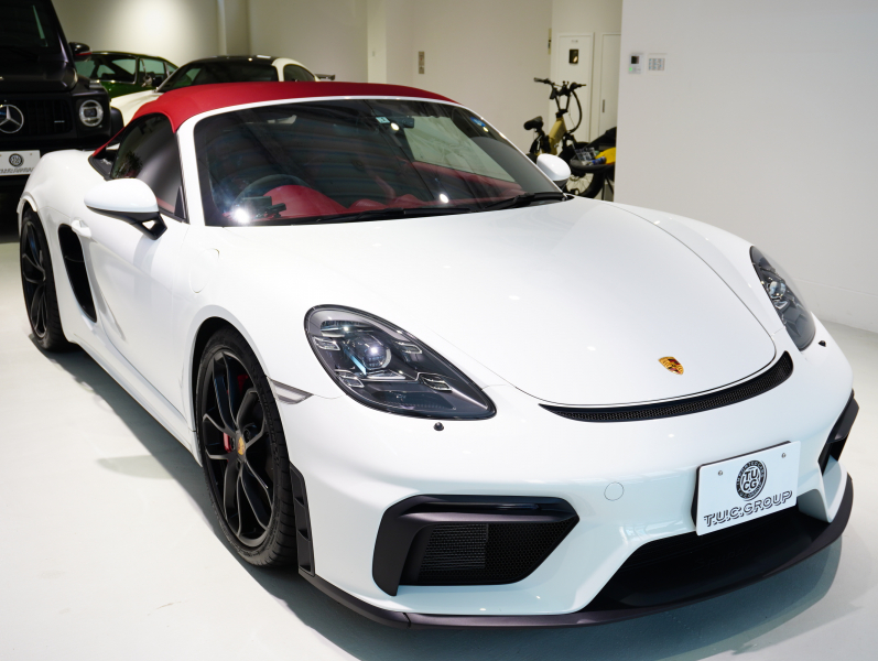 ポルシェ 718スパイダー 4.0 6MT　正規D車 ｽﾎﾟｰﾂｸﾛﾉP ｽﾊﾟｲﾀﾞｰｸﾗｼｯｸｲﾝﾃﾘｱ 18Wayｽﾎﾟｰﾂｼｰﾄ PCMﾅﾋﾞ Bｶﾒﾗ PASM ｽﾎﾟｴｸﾞ 20ｲﾝﾁ718ｽﾊﾟｲﾀﾞｰAW 新車保証付
