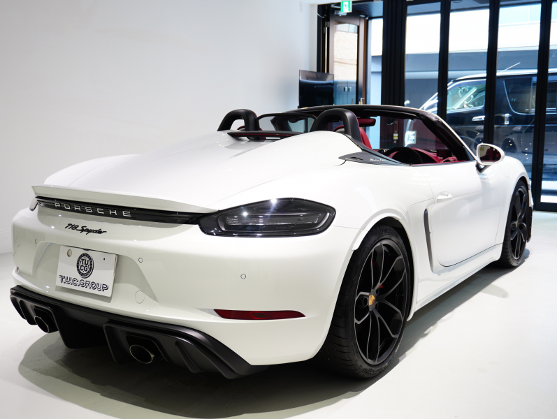 ポルシェ 718スパイダー 4.0 6MT　正規D車 ｽﾎﾟｰﾂｸﾛﾉP ｽﾊﾟｲﾀﾞｰｸﾗｼｯｸｲﾝﾃﾘｱ 18Wayｽﾎﾟｰﾂｼｰﾄ PCMﾅﾋﾞ Bｶﾒﾗ PASM ｽﾎﾟｴｸﾞ 20ｲﾝﾁ718ｽﾊﾟｲﾀﾞｰAW 新車保証付