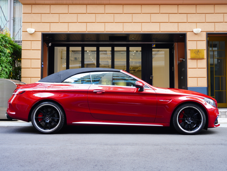 AMG Cクラス C63S ｶﾌﾞﾘｵﾚ ﾚｰﾀﾞｰSP　正規D車 後期ﾓﾃﾞﾙ 510ps 黒幌 赤黒ﾅｯﾊﾟ革 ﾅﾋﾞTV ﾌﾞﾙﾒｽﾀｰ ﾍｯﾄﾞｱｯﾌﾟﾃﾞｨｽﾌﾟﾚｲ ﾊﾟﾌｫｰﾏﾝｽEX ﾊﾟﾌｫｰﾏﾝｽｽﾃｱﾘﾝｸﾞ 専用19/20AW　2年保証