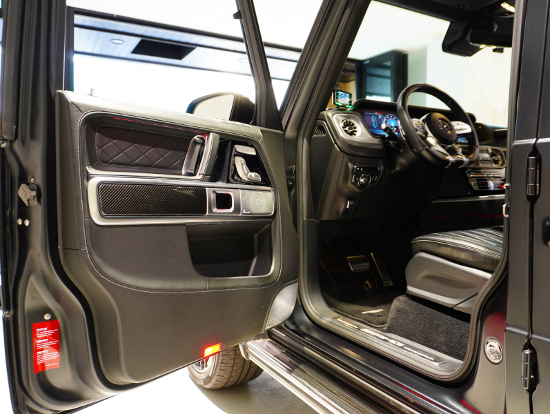 AMG Gクラス G63 AMG Editionマットブラック 正規D車 限定車 左H 専用黒革 サンルーフ 純正ナビTV Burmester AMGパフォーマンスEX ナイトPKG AMG22インチAW BRABUSボンネットドーム  カーボンFリップ 2年保証