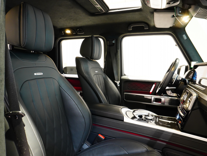 AMG Gクラス G63 AMG Editionマットブラック 正規D車 限定車 左H 専用黒革 サンルーフ 純正ナビTV Burmester AMGパフォーマンスEX ナイトPKG AMG22インチAW BRABUSボンネットドーム  カーボンFリップ 2年保証