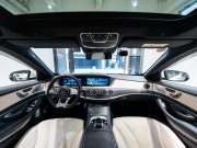 AMG Sクラス S63 4MATIC+ long AMGダイナミック&ショーファー&レーダーPKG 後期モデル 左H MEコネ ポーセレン革 パノラマSR ナビTV フルセグ CarPlay HUD ベンチレーター リアエンタ 社外マフラー 2年保証付